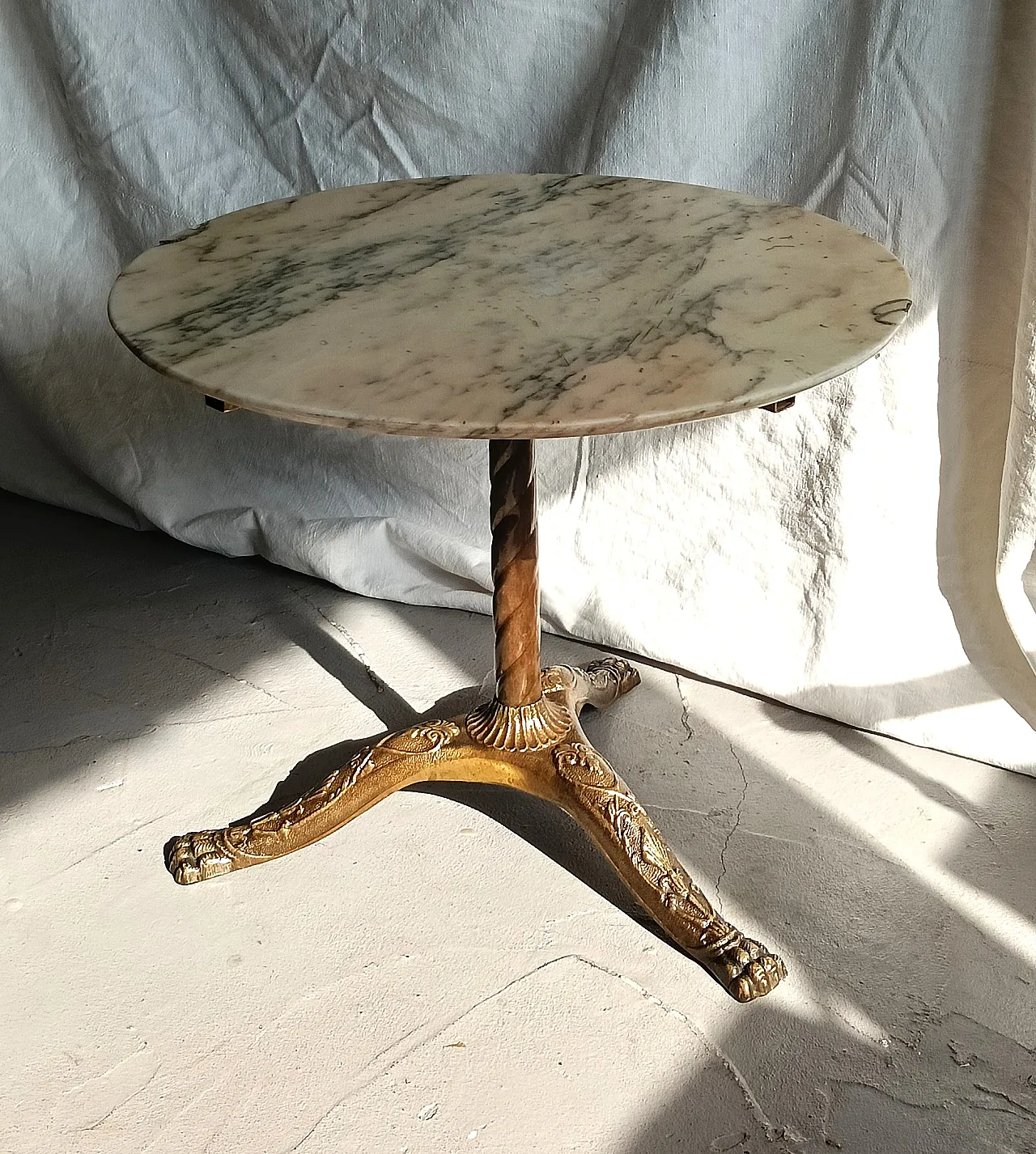 Coffee table in marble and brass, 1900s 3
