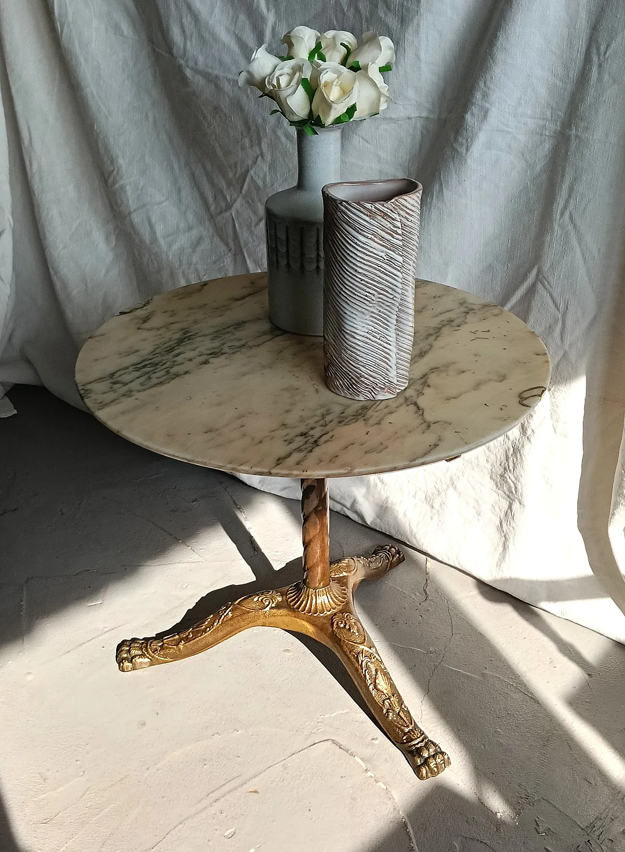 Coffee table in marble and brass, 1900s 13