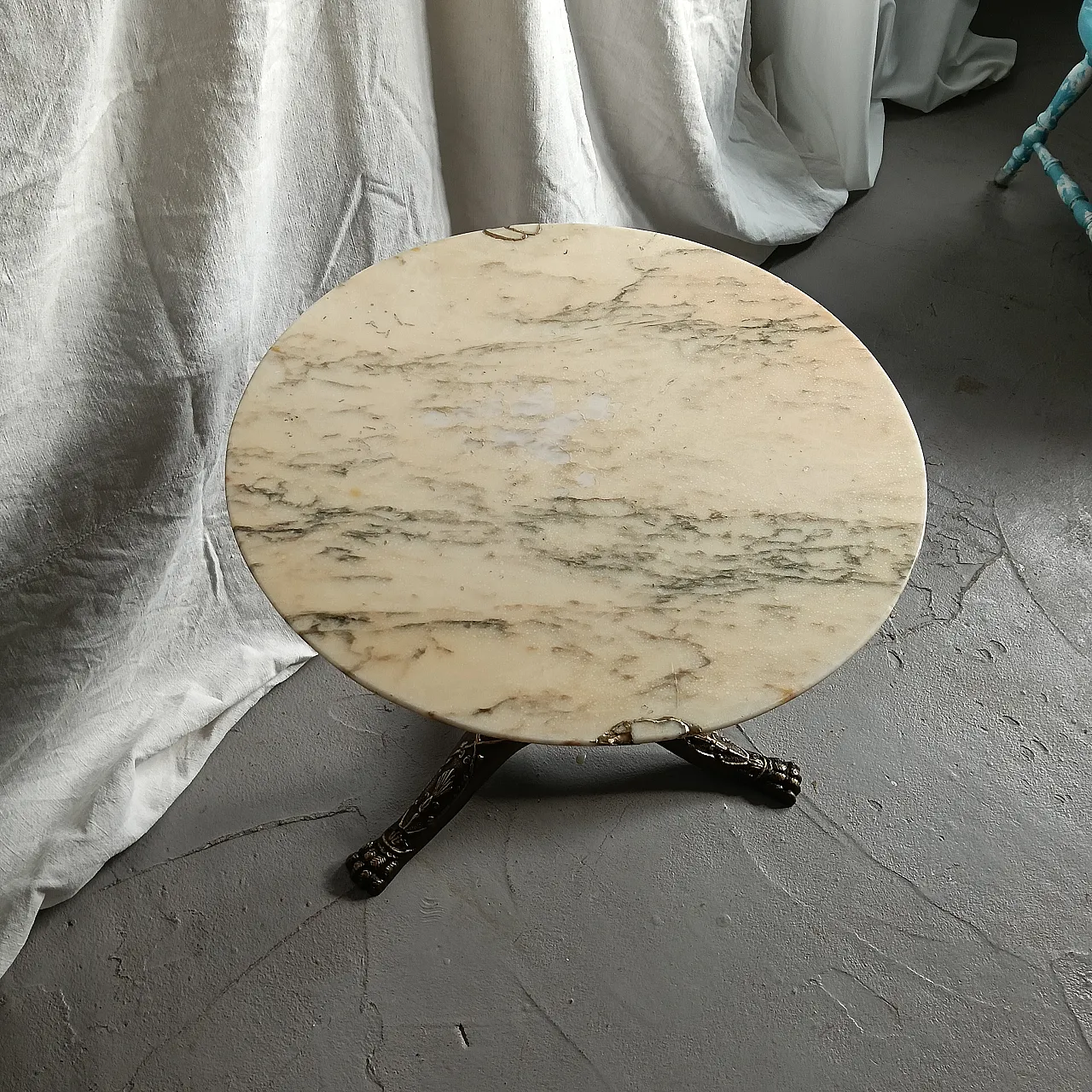 Coffee table in marble and brass, 1900s 23