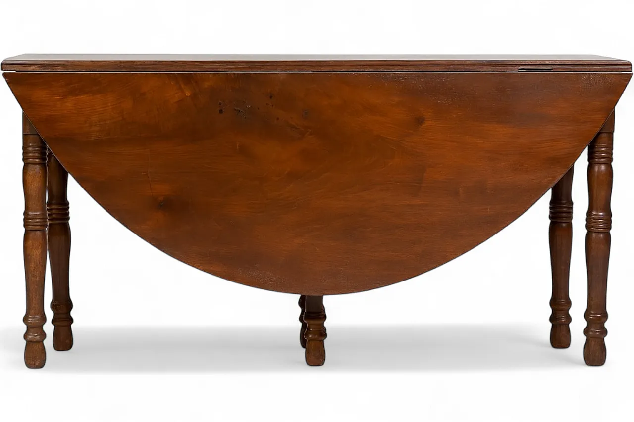 Walnut drop-leaf table with accordion opening, 19th century 13
