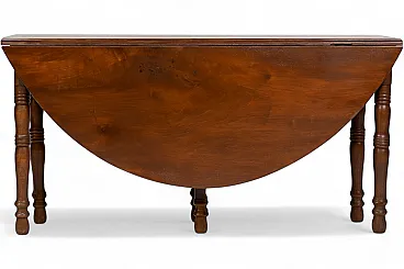 Walnut drop-leaf table with accordion opening, 19th century