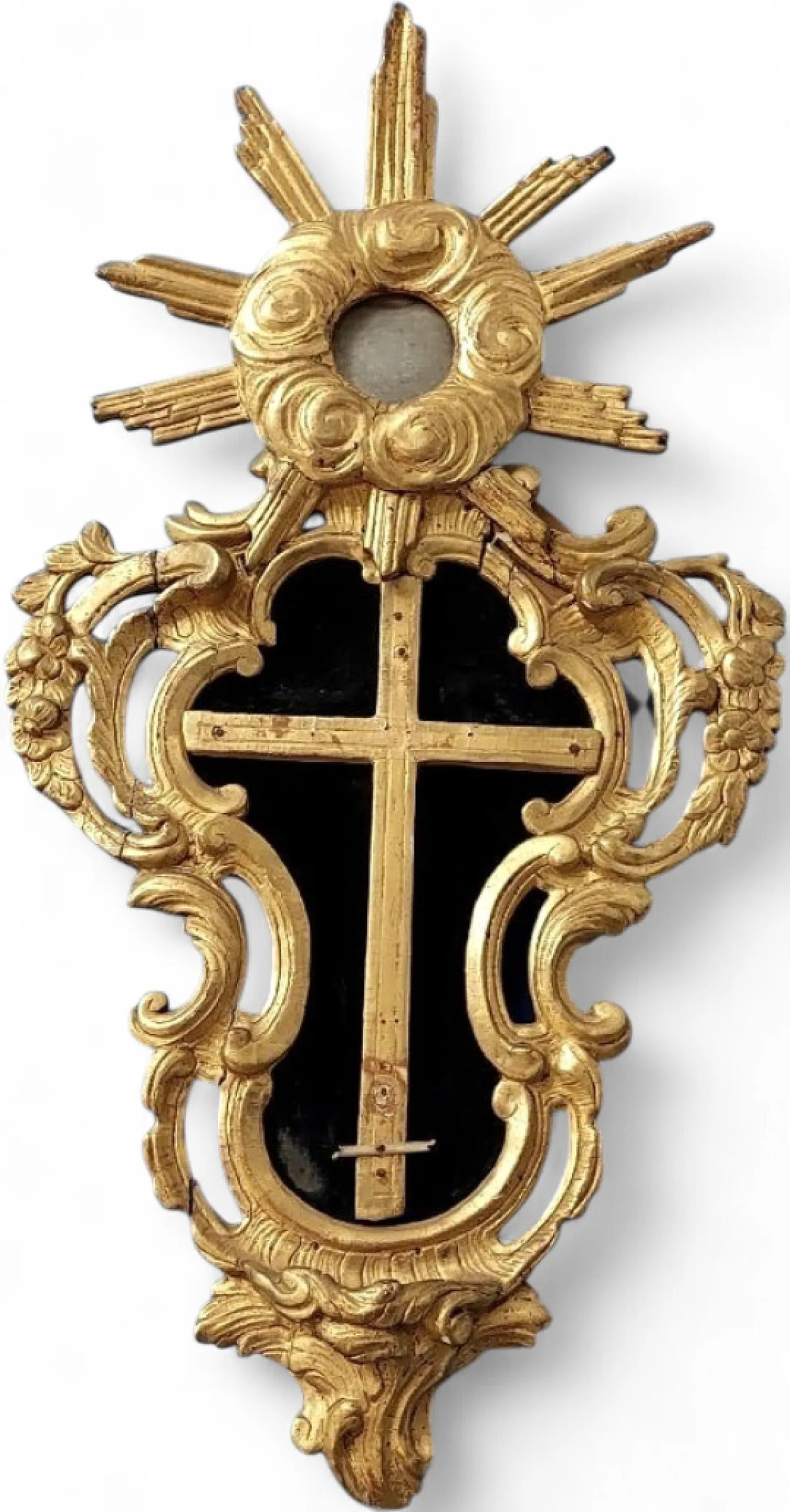 Frame with carved and gilded wooden crucifix, 18th century 13