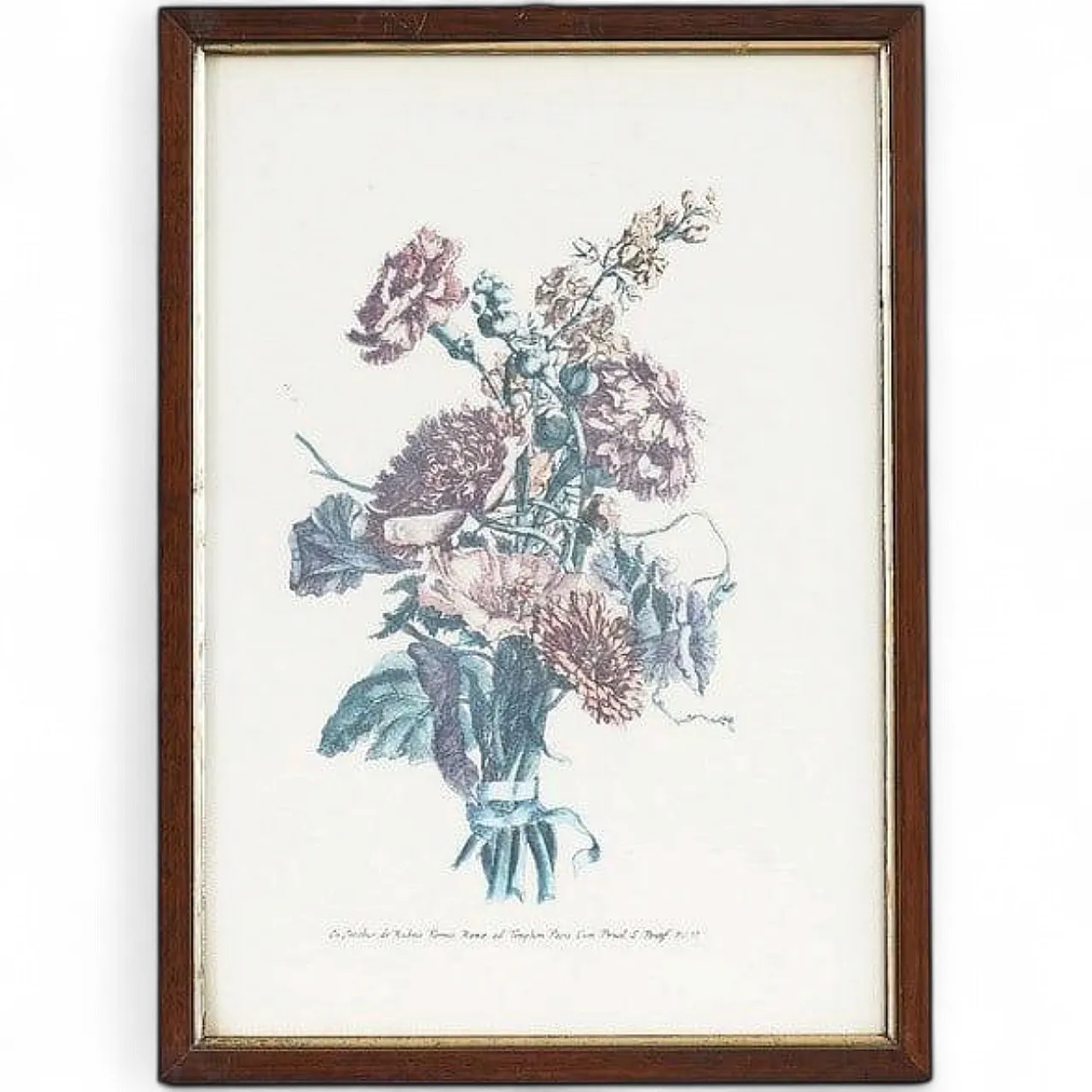 Sconosciuto, stampa floreale botanica, anni '40, legno 5