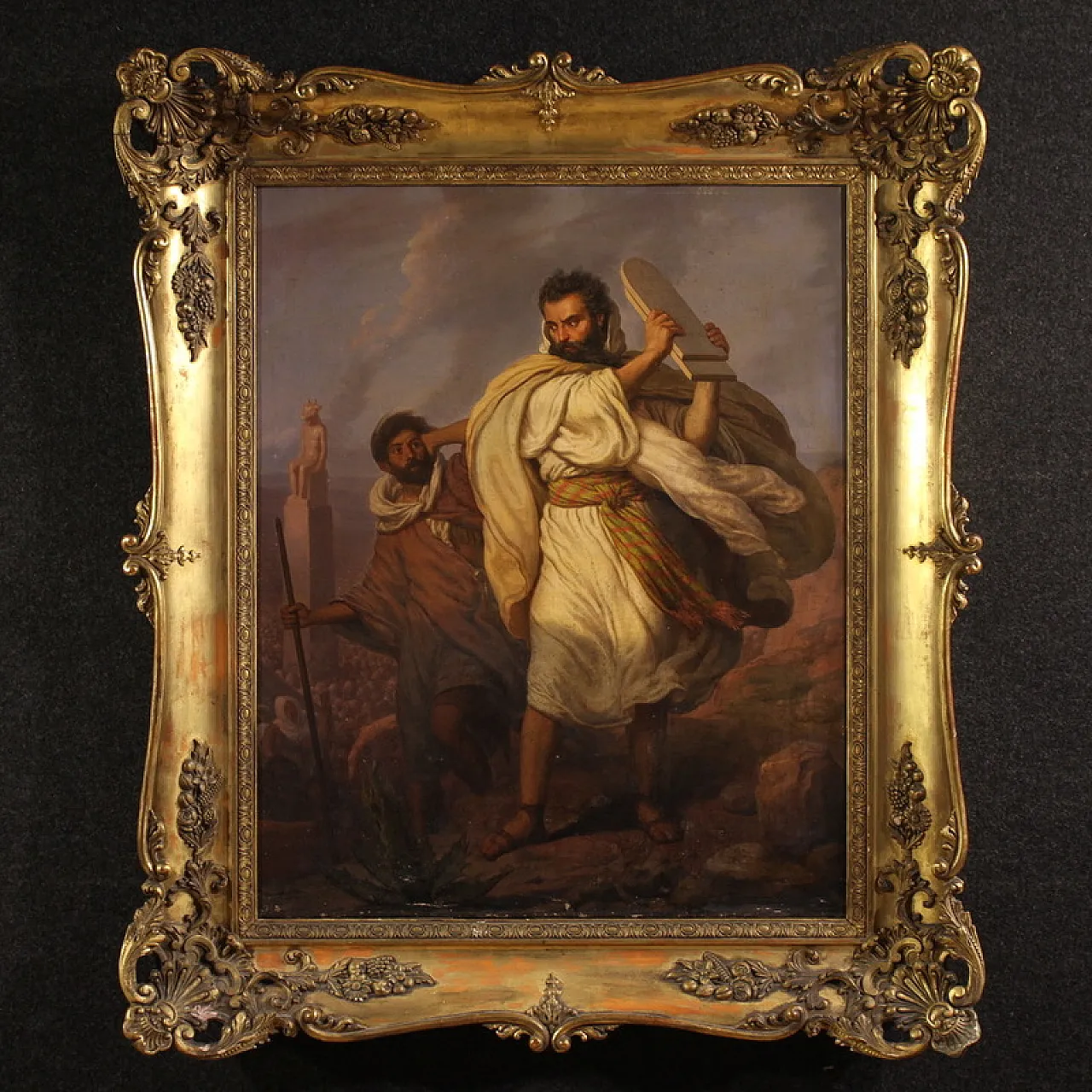 Moses painting signed Focosi dated 1852 1