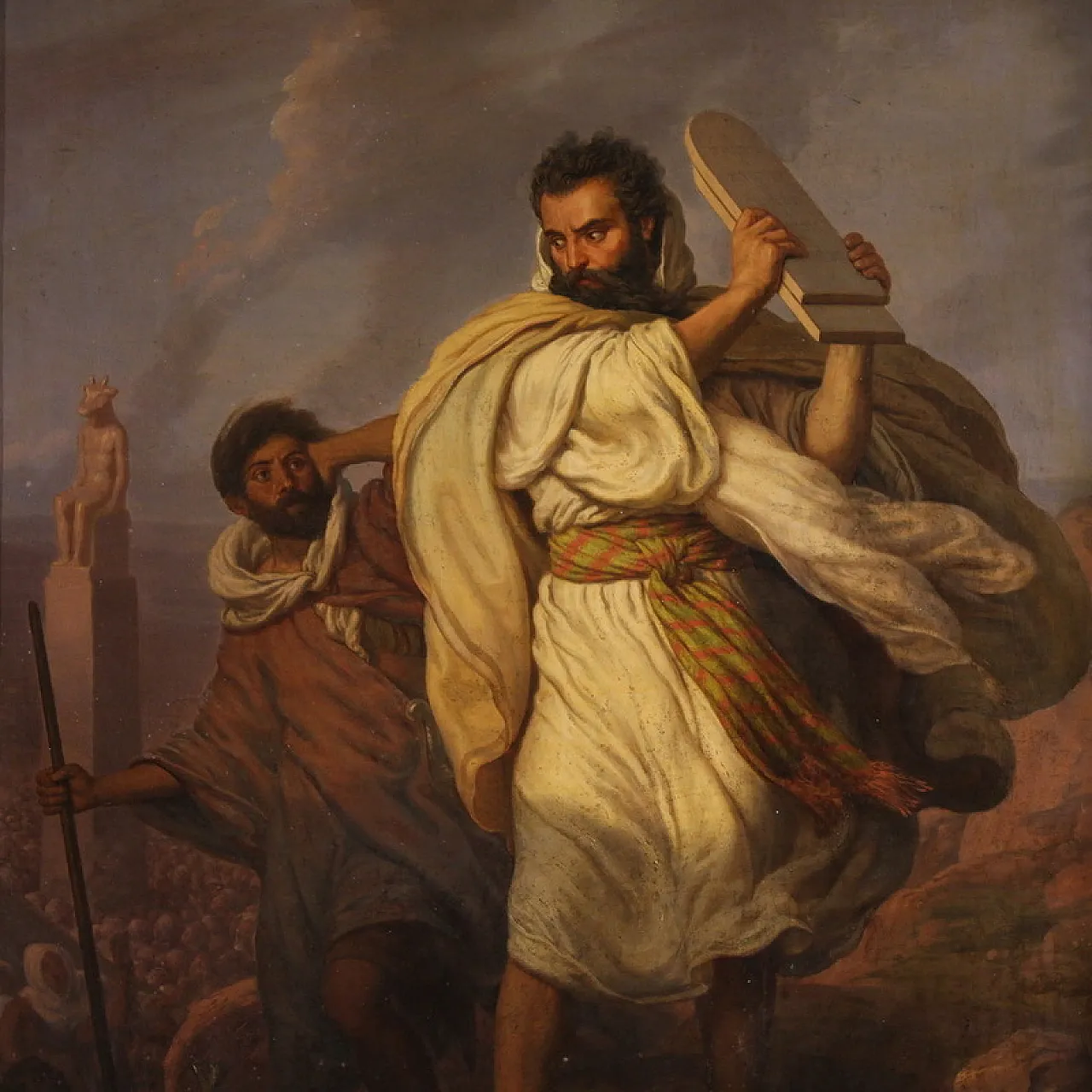 Moses painting signed Focosi dated 1852 2