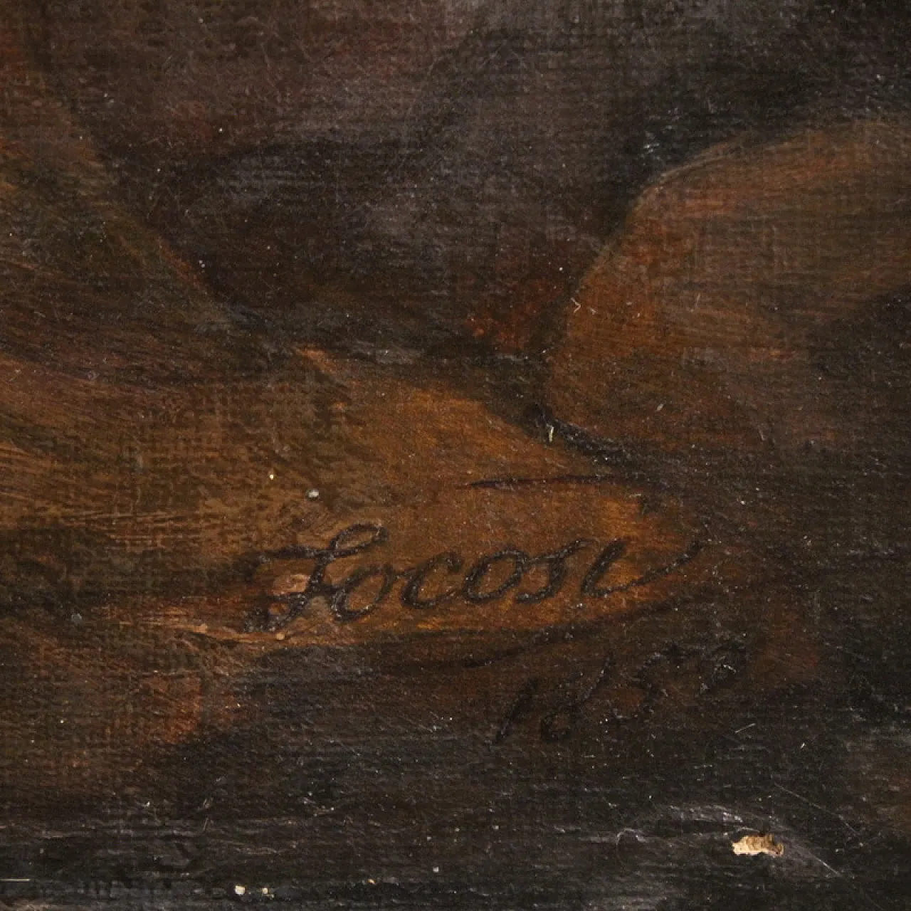 Moses painting signed Focosi dated 1852 3