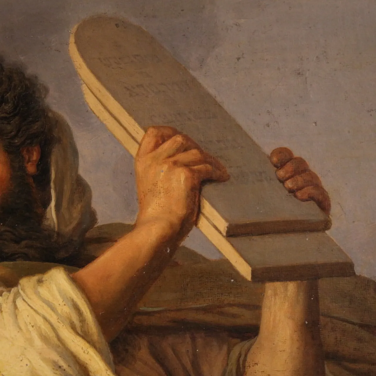 Moses painting signed Focosi dated 1852 9