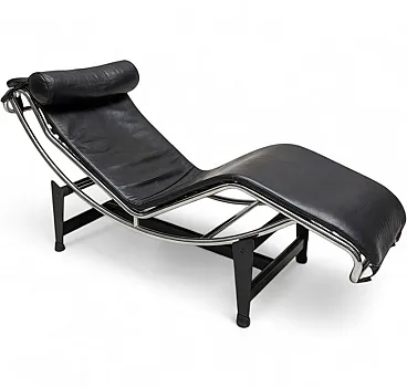 Leather LC4 Chaise Longue by Le Corbusier for Alivar 1980s