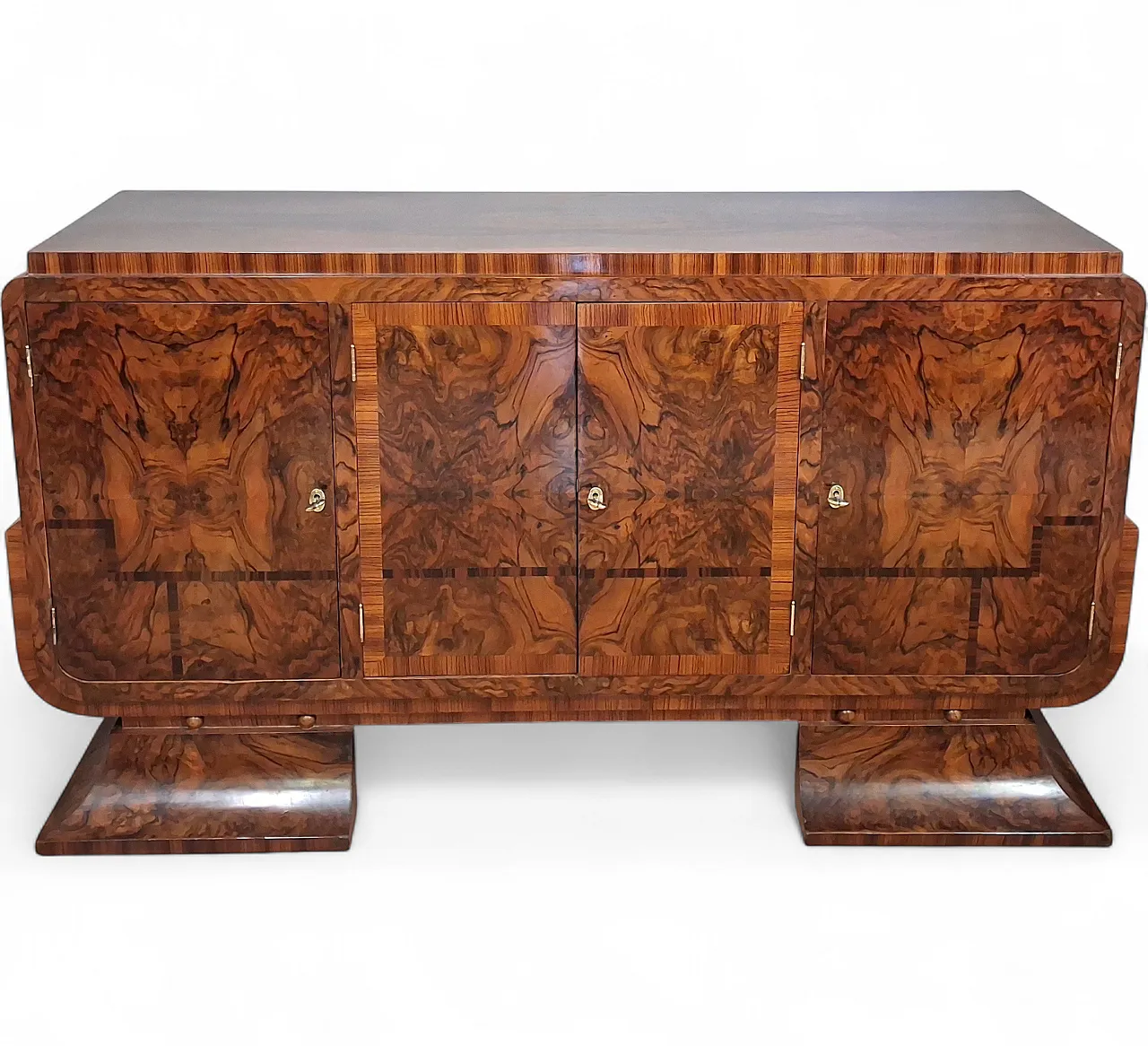 Beautiful Art Deco sideboard in walnut and briar root, original from 1930-40 14