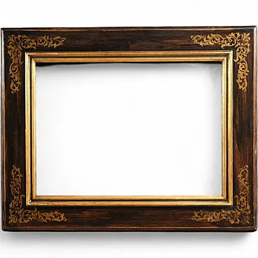 Tuscan painted and gilded wooden frame, 20th century