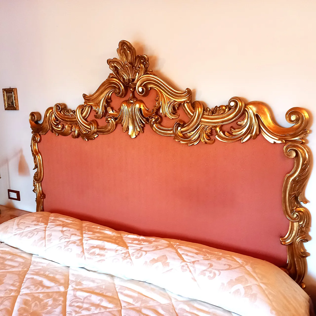 Louis XV Style Double Bed Headboard Cerea Crafts, 70s 1