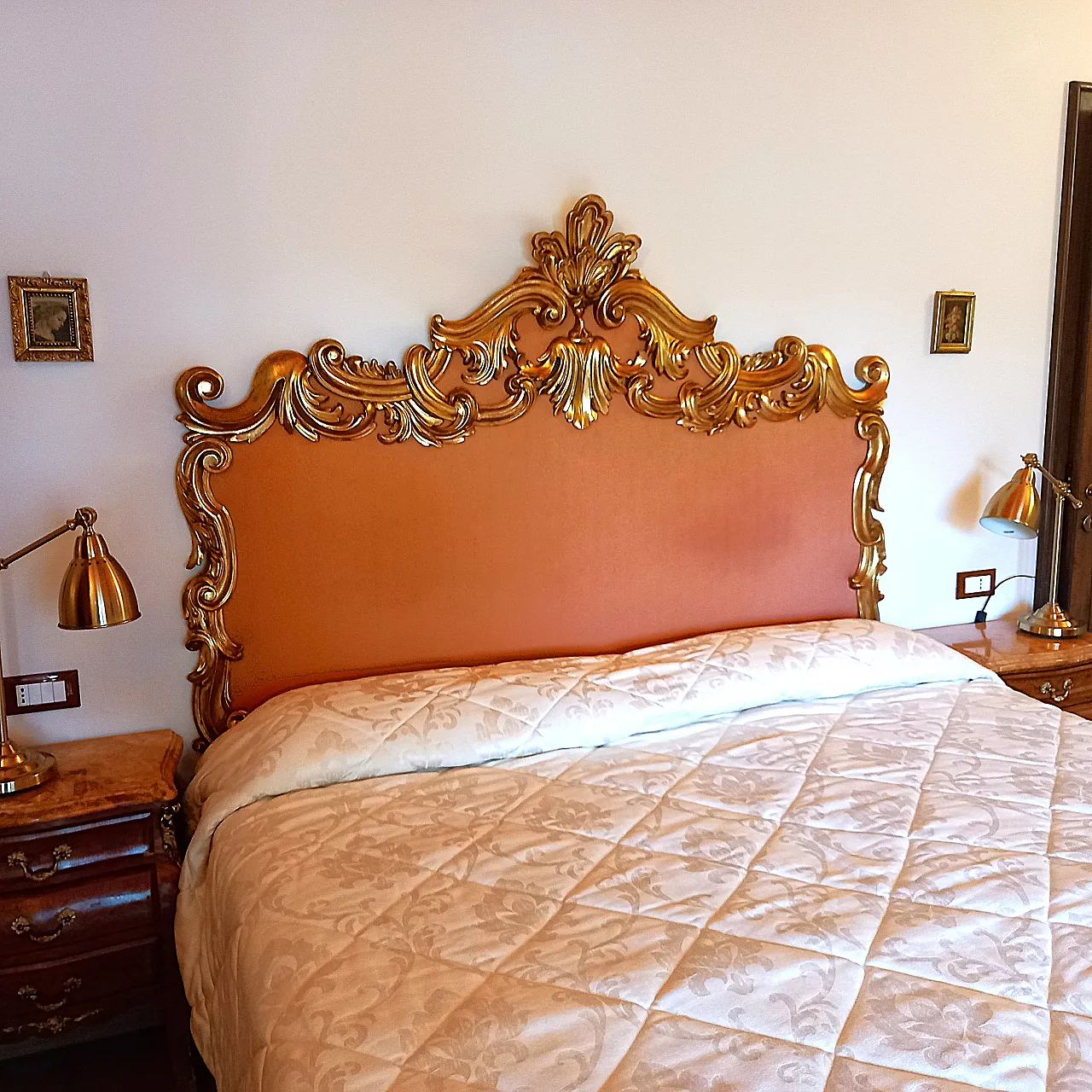 Louis XV Style Double Bed Headboard Cerea Crafts, 70s 2