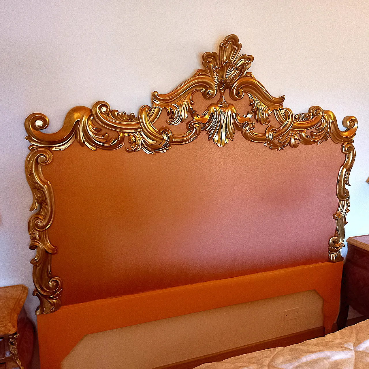 Louis XV Style Double Bed Headboard Cerea Crafts, 70s 3