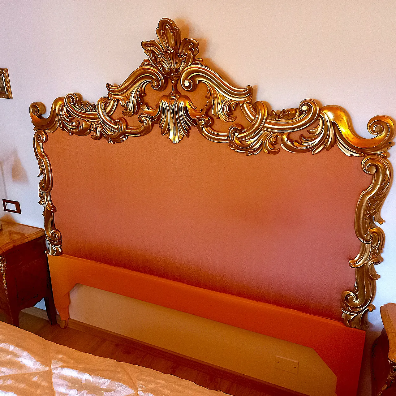 Louis XV Style Double Bed Headboard Cerea Crafts, 70s 4
