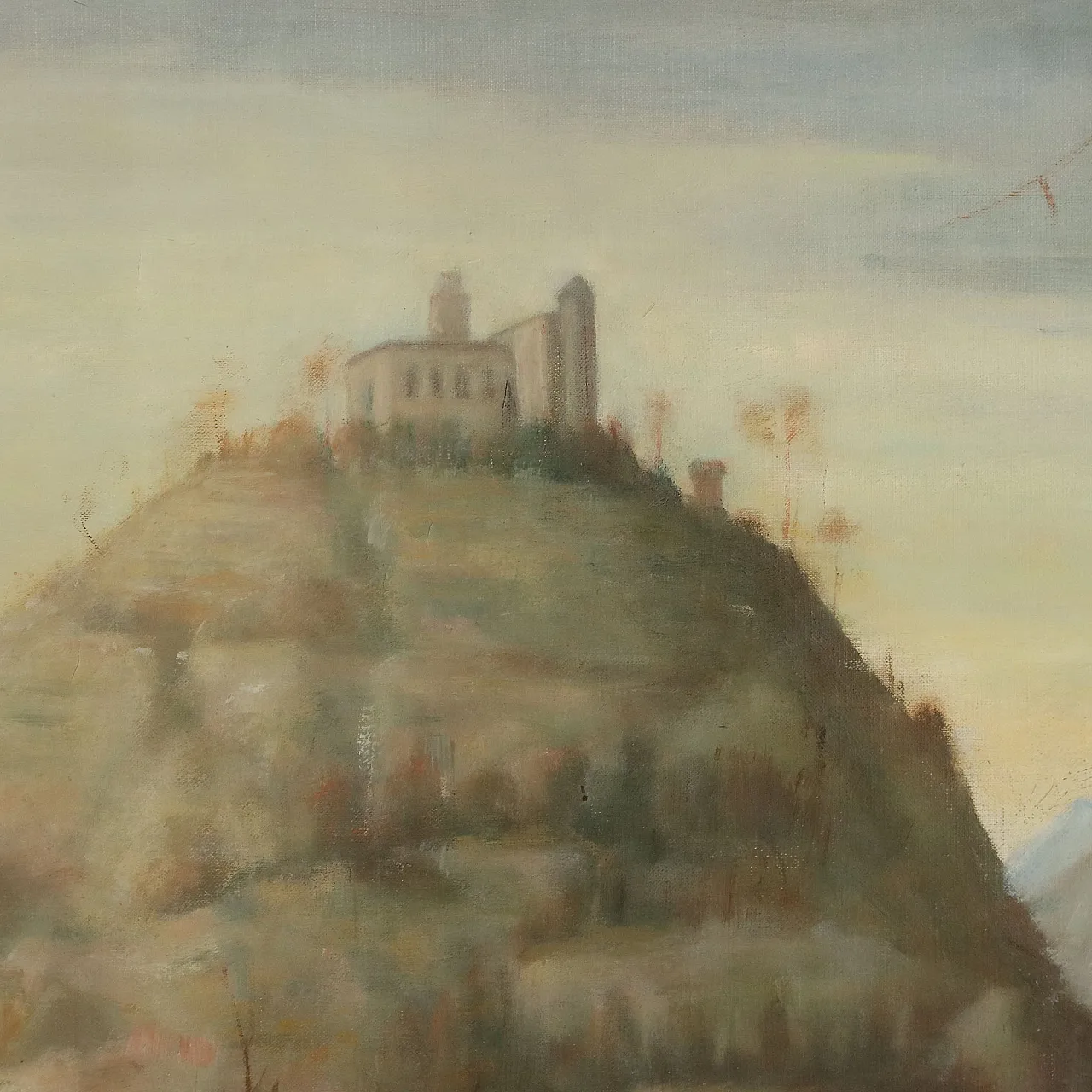 Idyllic Landscape with Figures, oil on canvas, mid-20th century 9