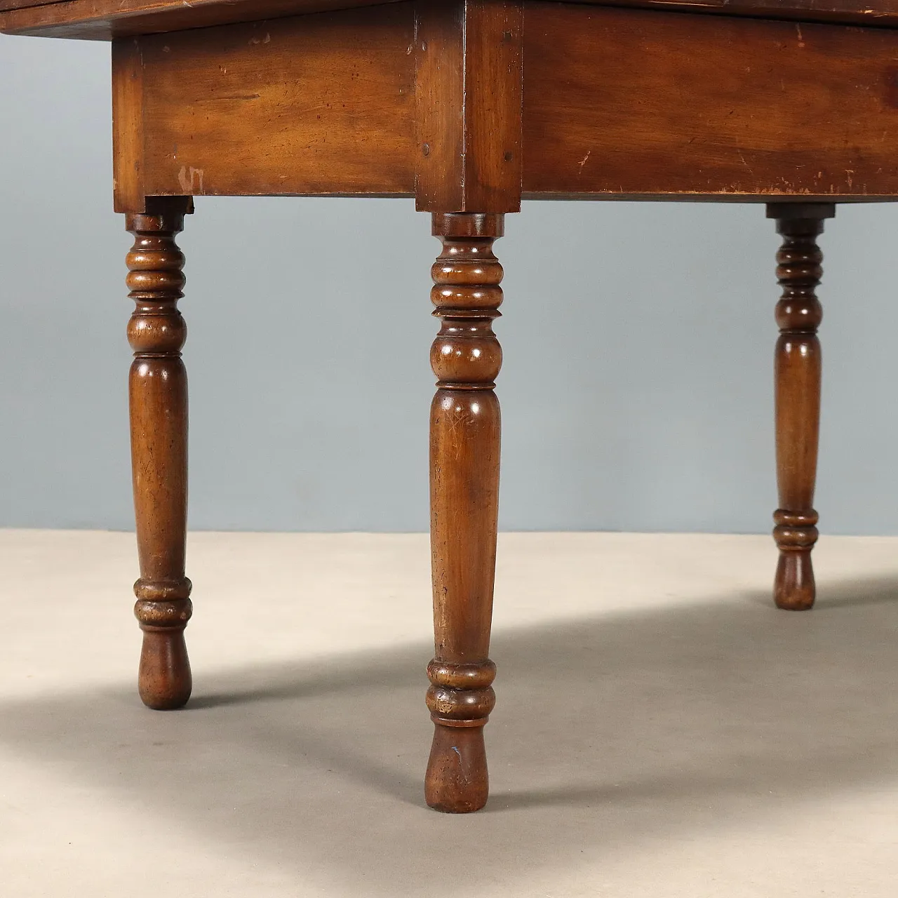 Tavolo a libro in noce con gambe tornite, '800 5