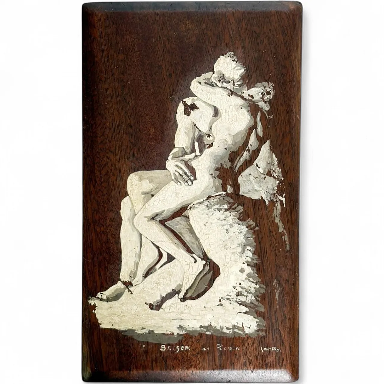 Pittura su pannello di legno, Schizzo di un soggetto di Rodin, '900 8