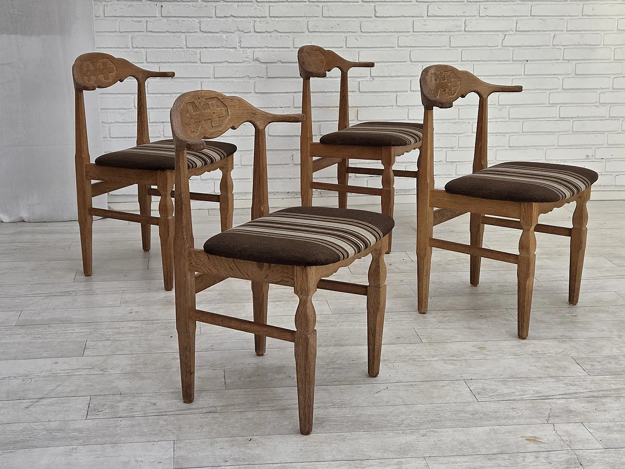 1960s, Danish design by Henning Kjærnulf, set of 4 chairs. 1