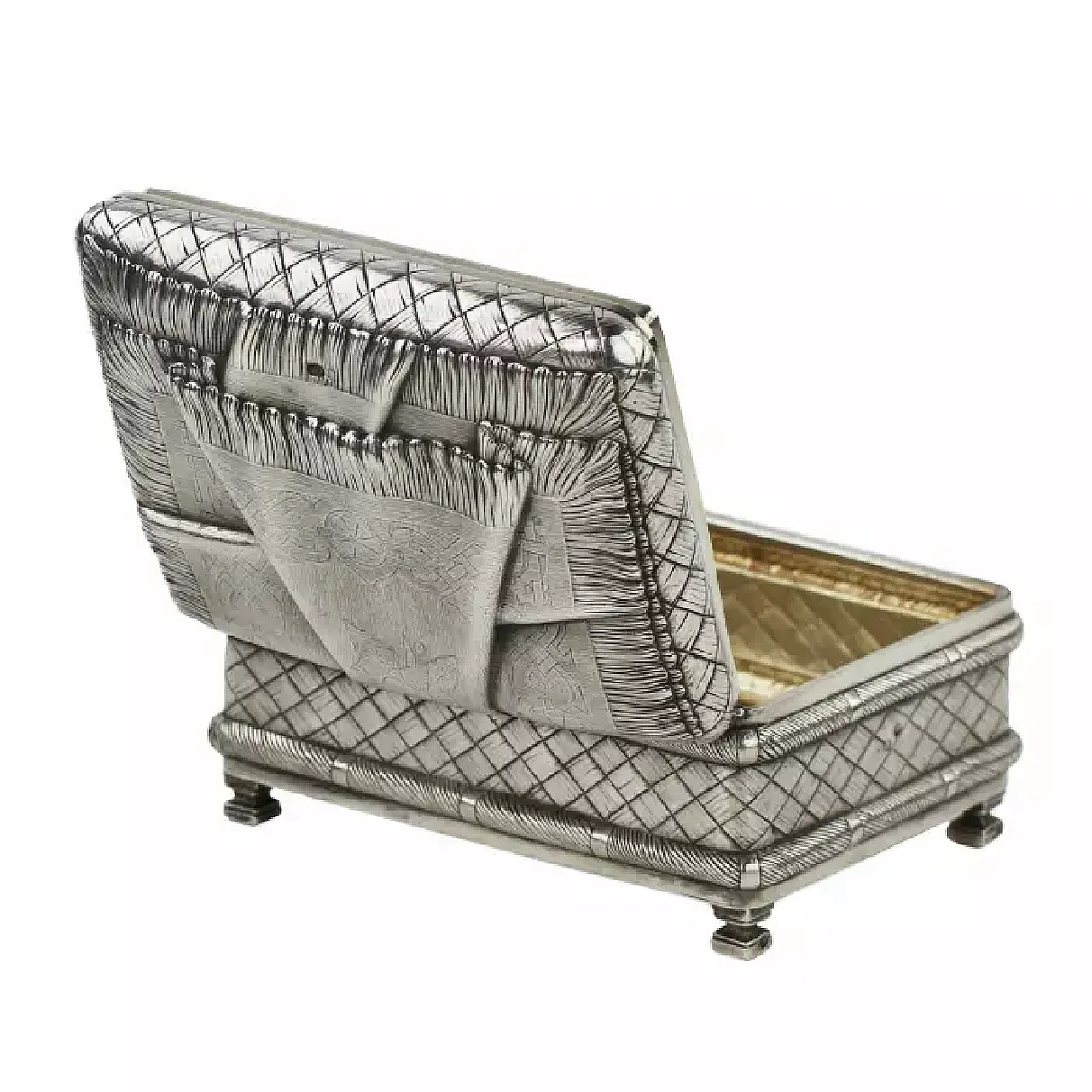 Silver trompe-l’œil casket of rectangular form, late 19th century 8