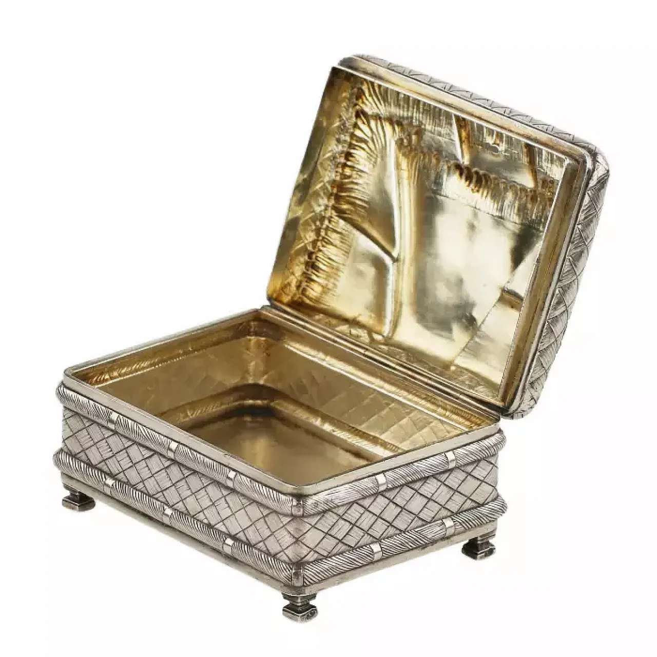Silver trompe-l’œil casket of rectangular form, late 19th century 9