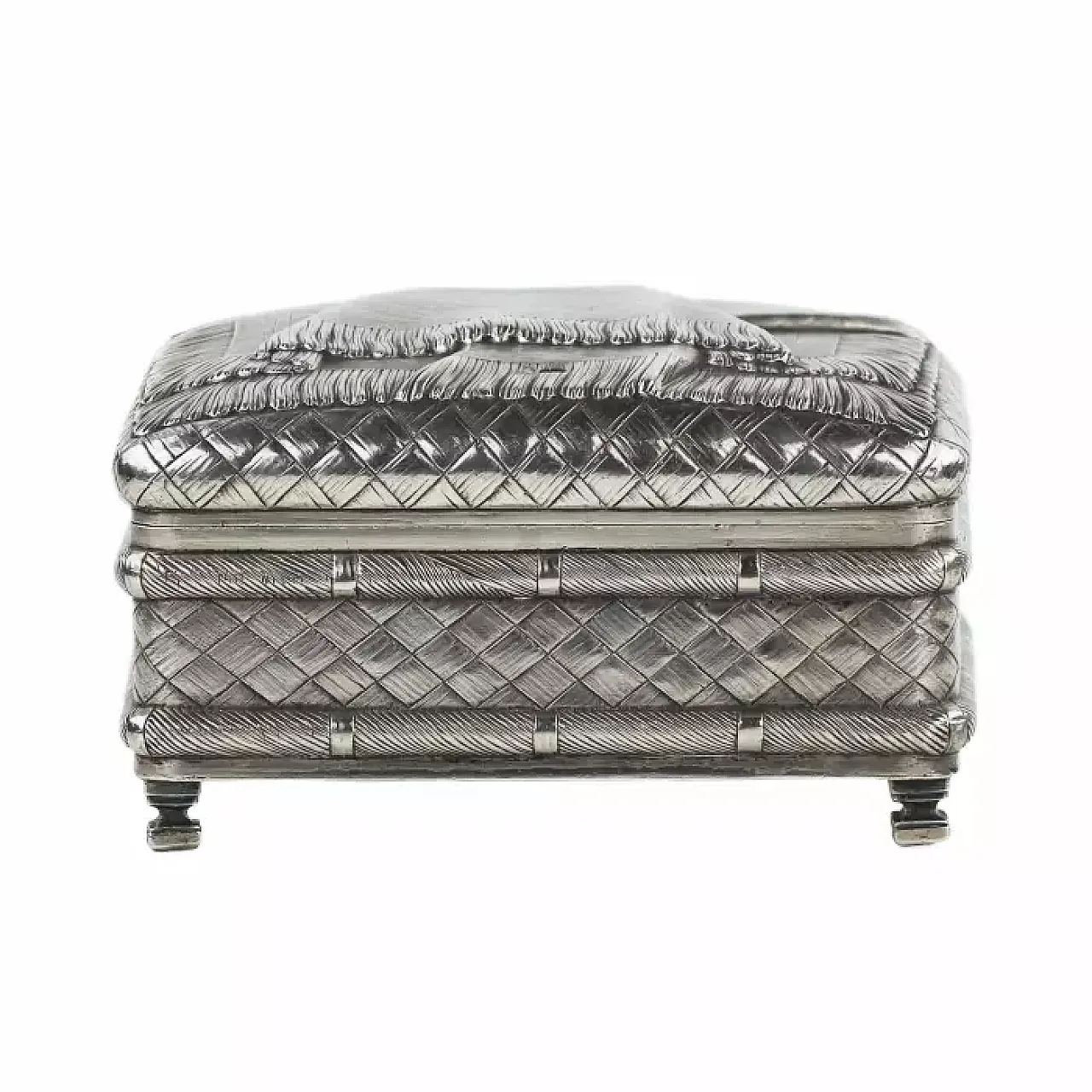 Silver trompe-l’œil casket of rectangular form, late 19th century 10