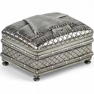 Silver trompe-l’œil casket of rectangular form, late 19th century