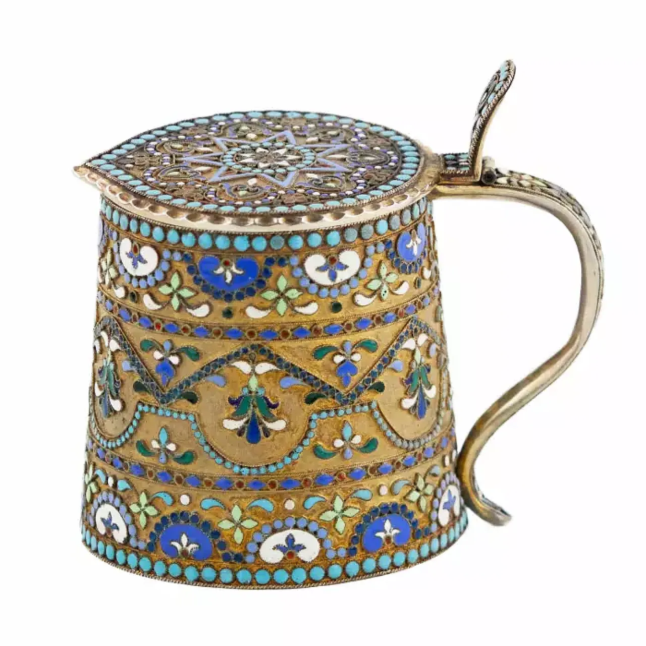 Silver tankard with hinged lid, early 20th century 1