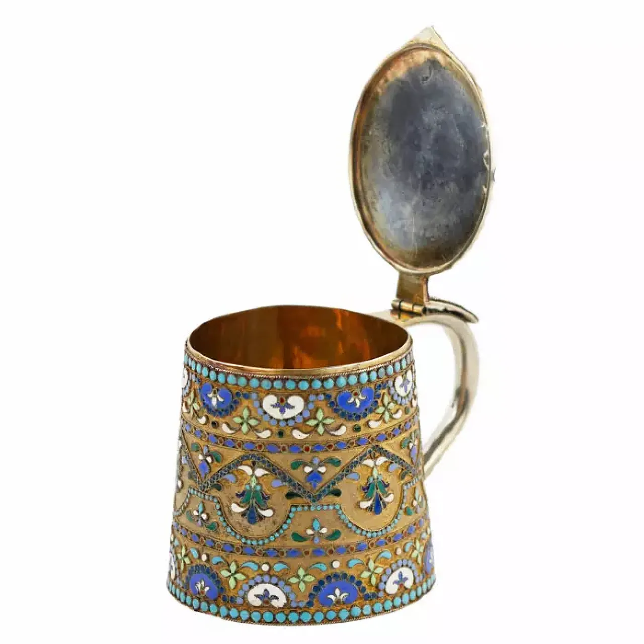 Silver tankard with hinged lid, early 20th century 5