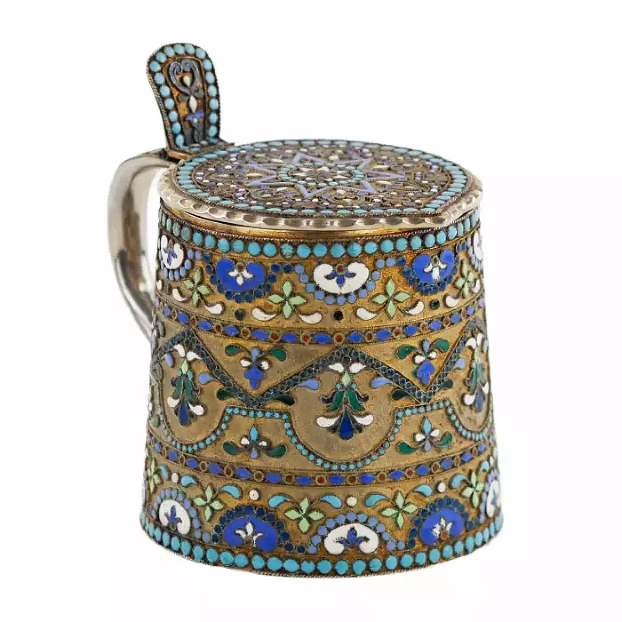 Silver tankard with hinged lid, early 20th century 8