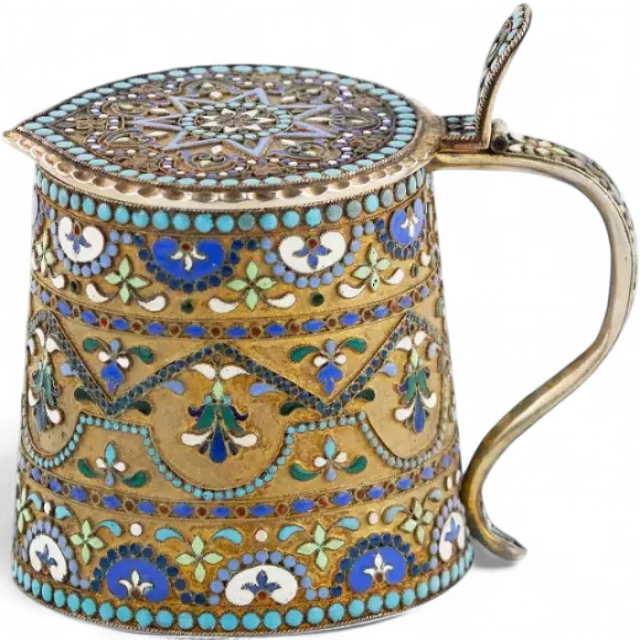 Silver tankard with hinged lid, early 20th century 9