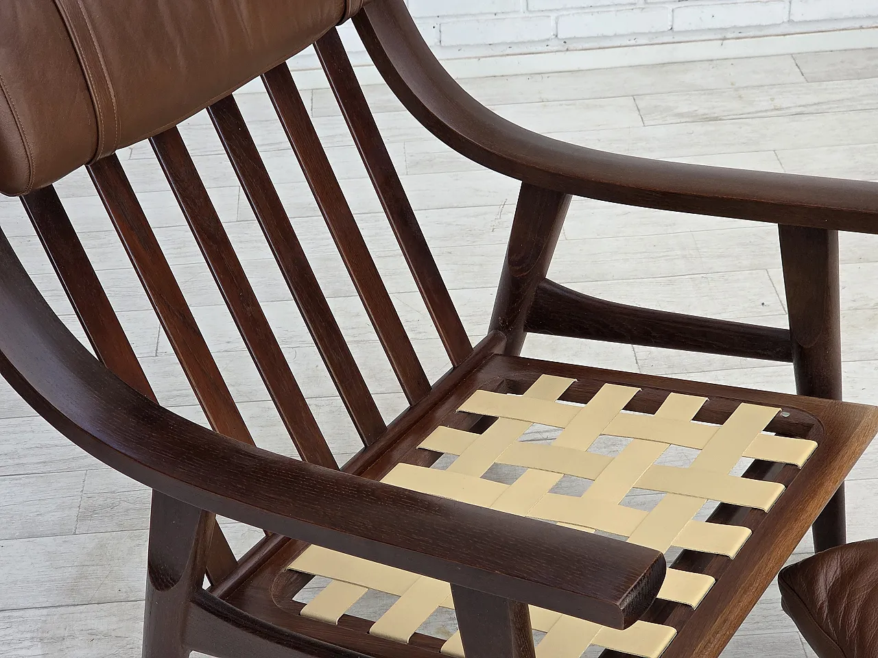 1970s, Danish design by H.J.Wegner, highback armchair, model GE530. 2