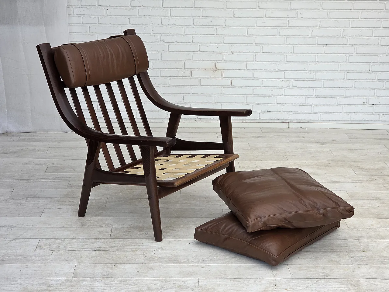 1970s, Danish design by H.J.Wegner, highback armchair, model GE530. 3