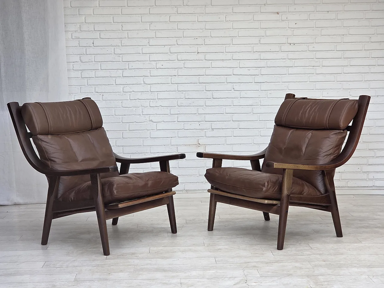 1970s, Danish design by H.J.Wegner, highback armchair, model GE530. 5