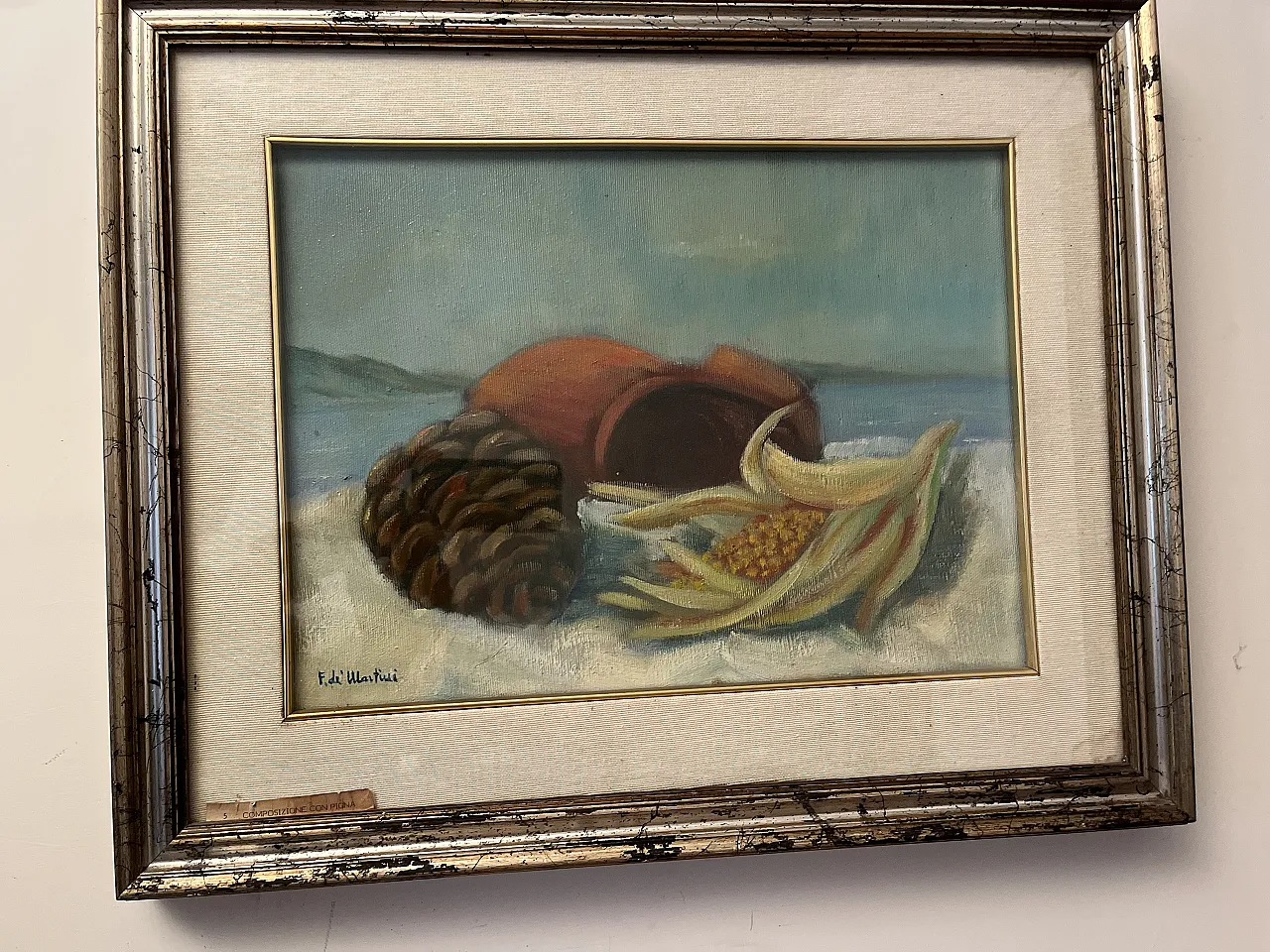 F. DeMartini, Composition with Pine Cone, oil on canvas, 1970s 1