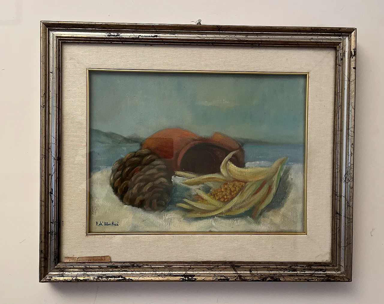 F. DeMartini, Composition with Pine Cone, oil on canvas, 1970s 2
