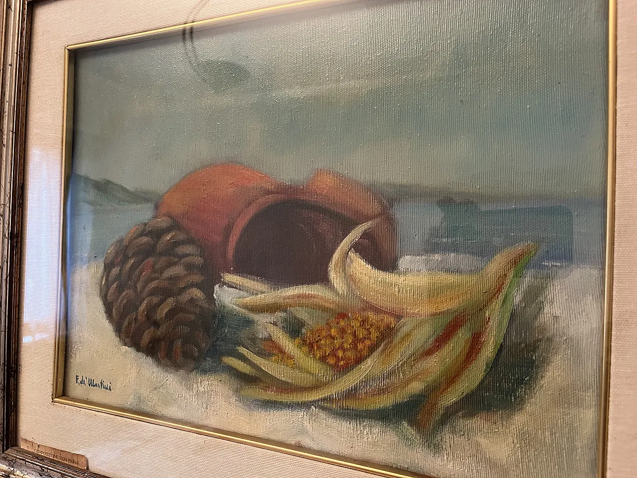 F. DeMartini, Composition with Pine Cone, oil on canvas, 1970s 3