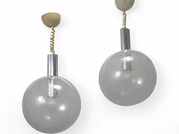Pair of Space Age pendant lamps by Flos, 1970s