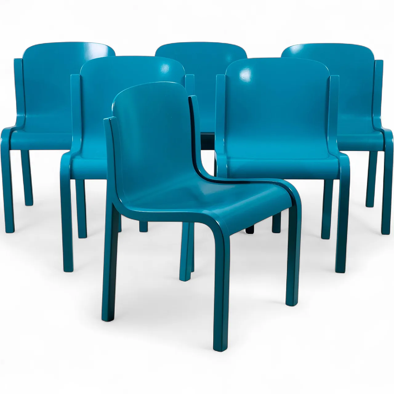 6 Mito chairs by Carlo Bartoli for Tisettanta, 1960s 11