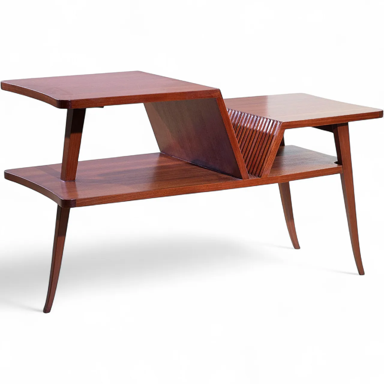 Low three-legged coffee table for living room, 1950s 10
