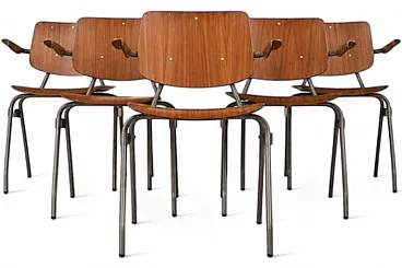 6 Stacking chairs by Kho Liang Le for Car Catwijk, 20th century