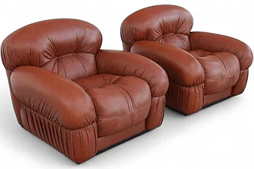 Pair of chairs in leather, 1970s