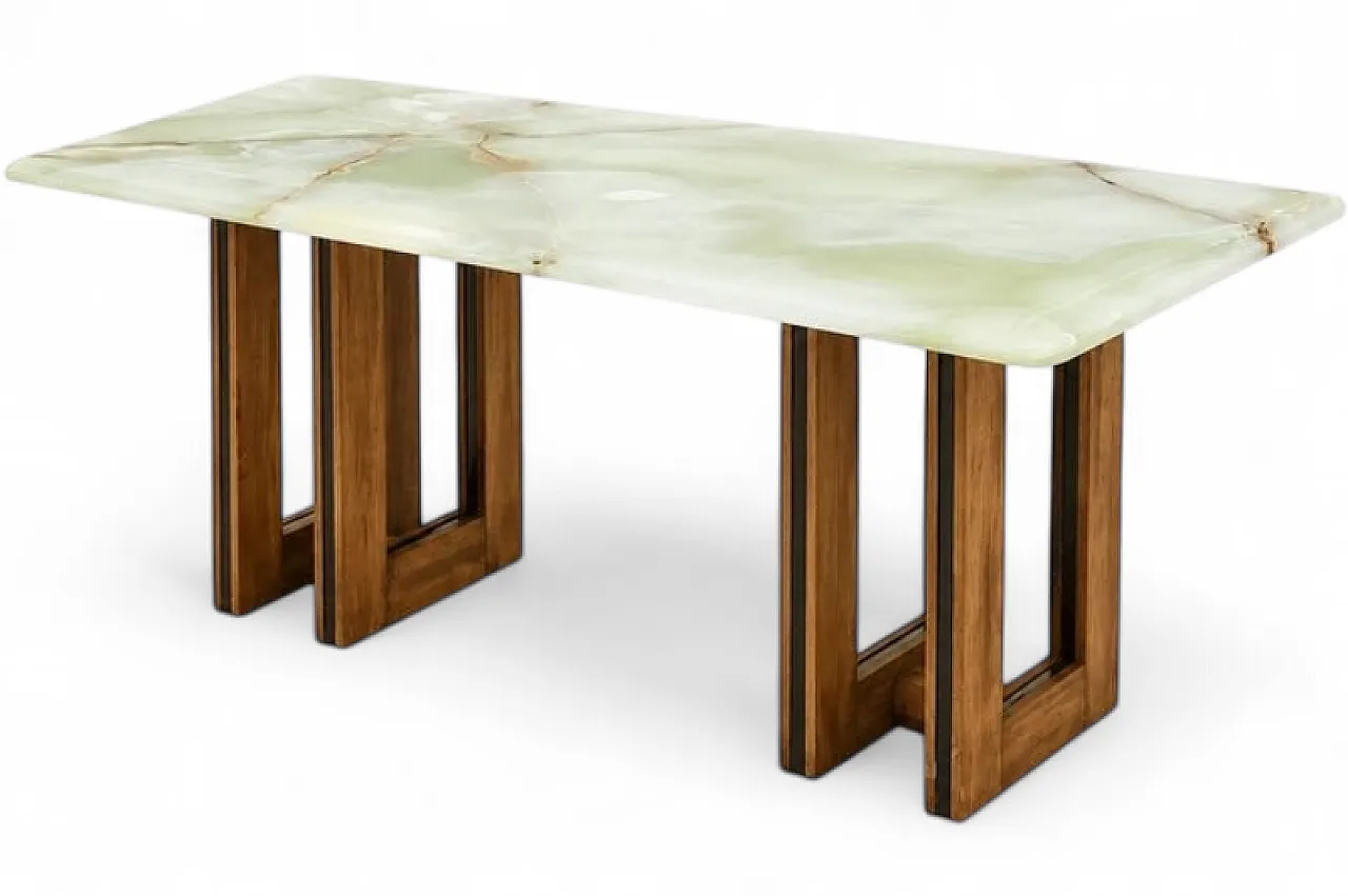 Architectural coffee table with onyx top, 1970s 8