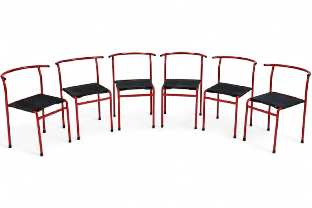 6 Cafe chairs from Phillip Starck for Baleri Italia, 1980s 11
