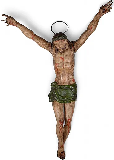 Carved and polychrome wooden corpus christi, 18th century