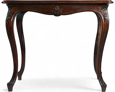 Louis XV French side table in carved walnut, 19th century