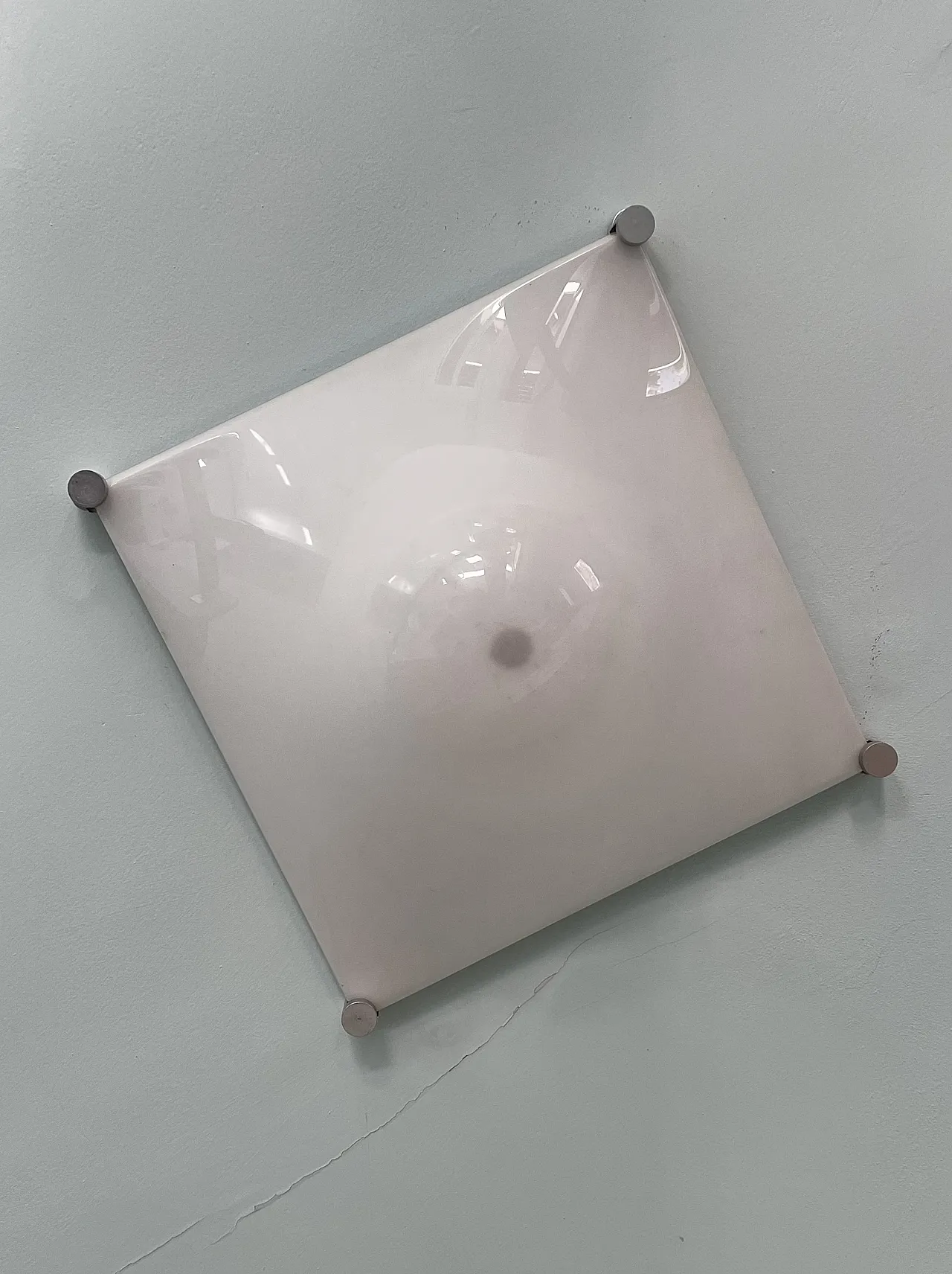 Ceiling lamp in white methacrylate by Elio Martinelli for Martinelli, 1970s 1
