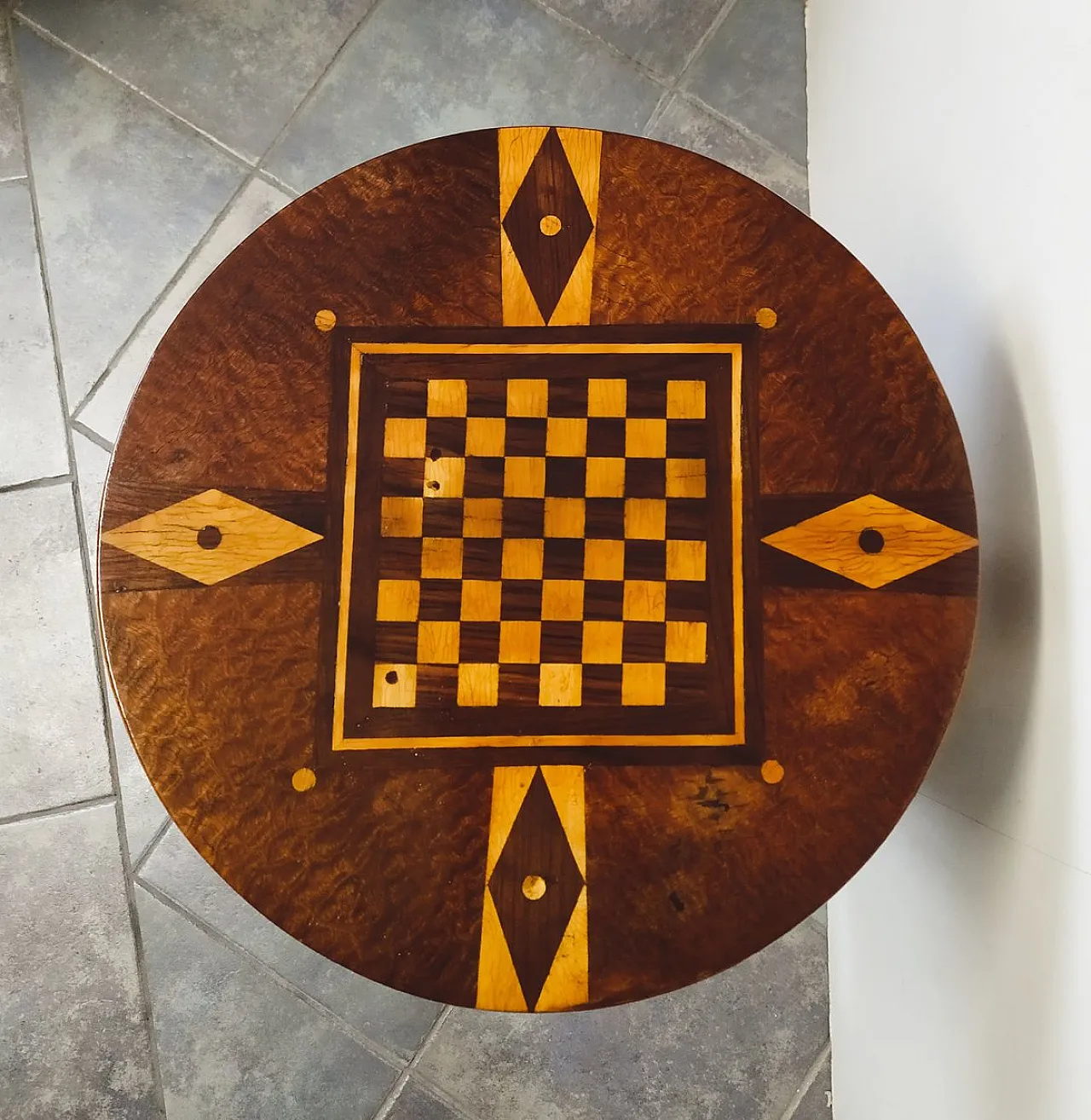 Tavolino rotondo da gioco Art Déco, 1920 3