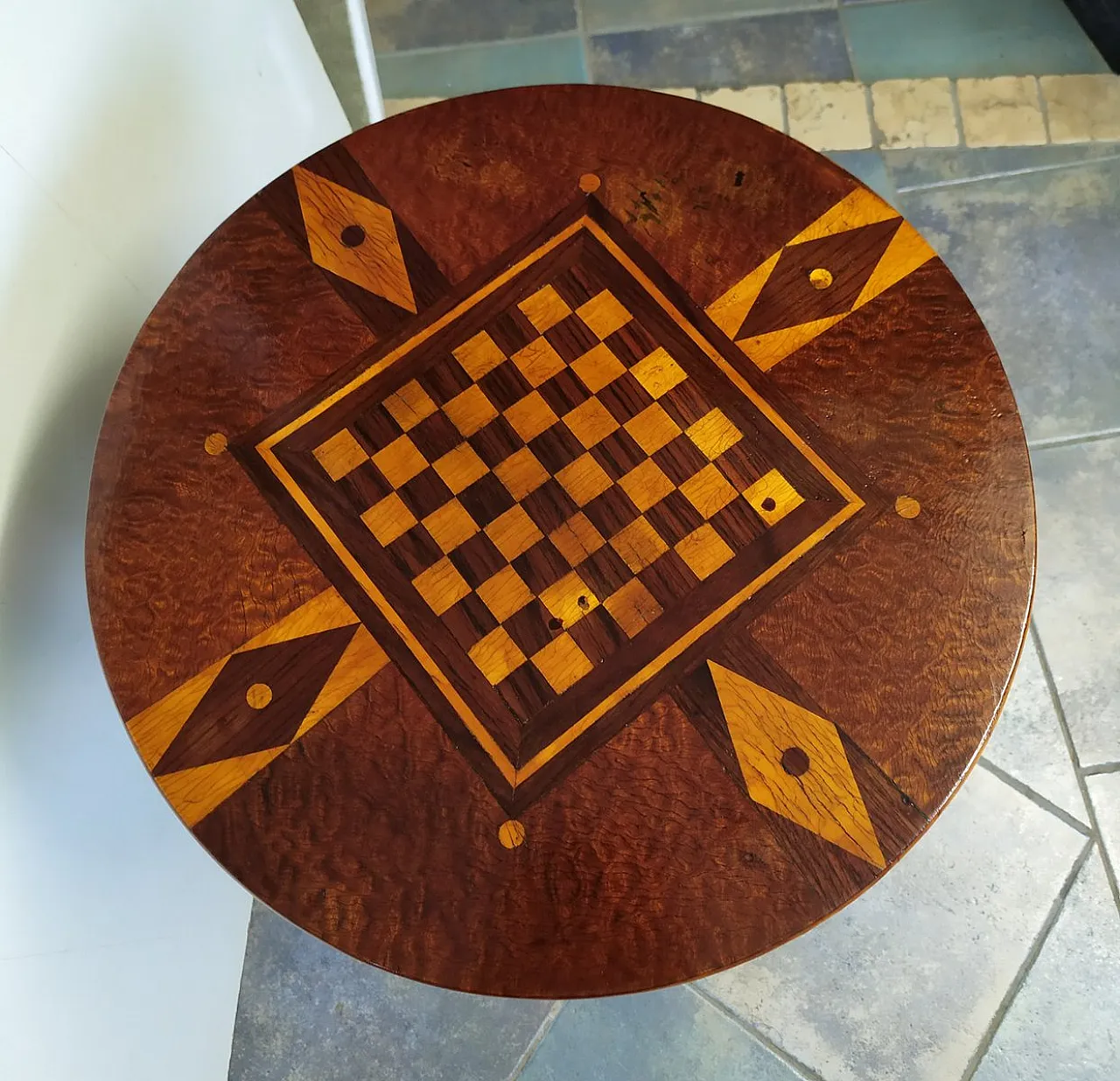 Tavolino rotondo da gioco Art Déco, 1920 7