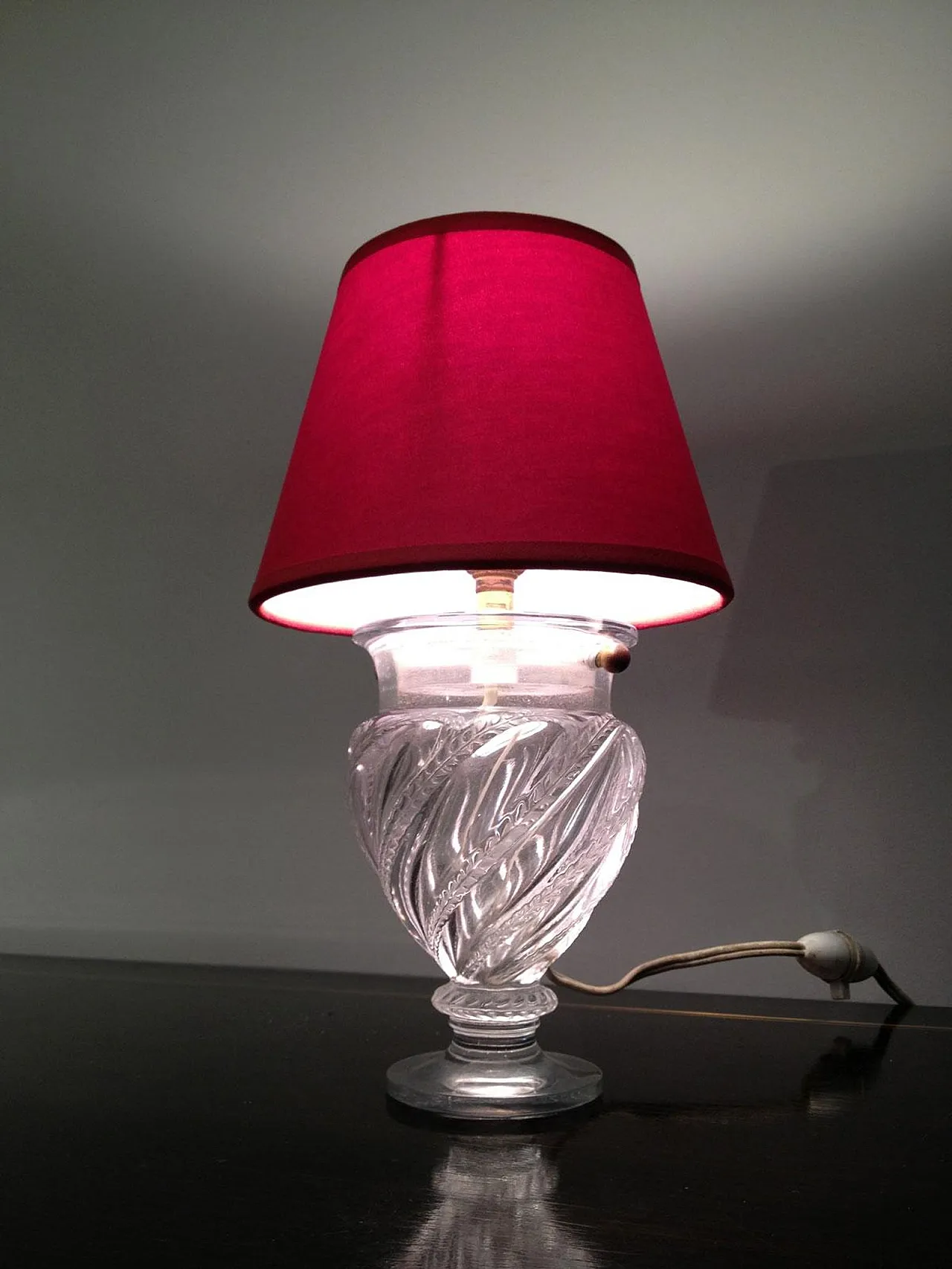 Small neoclassical style crystal lamp, France, 40s 2