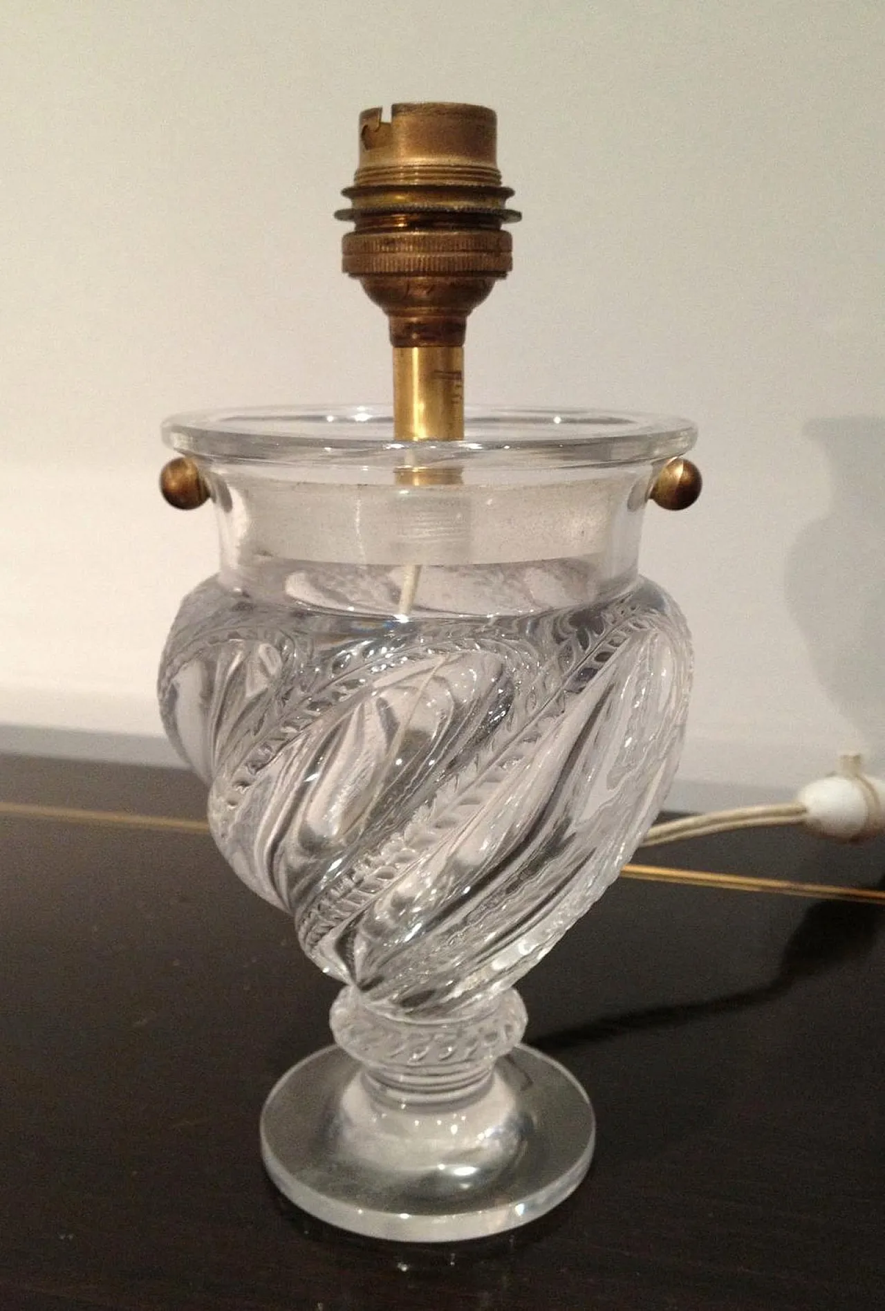 Small neoclassical style crystal lamp, France, 40s 6